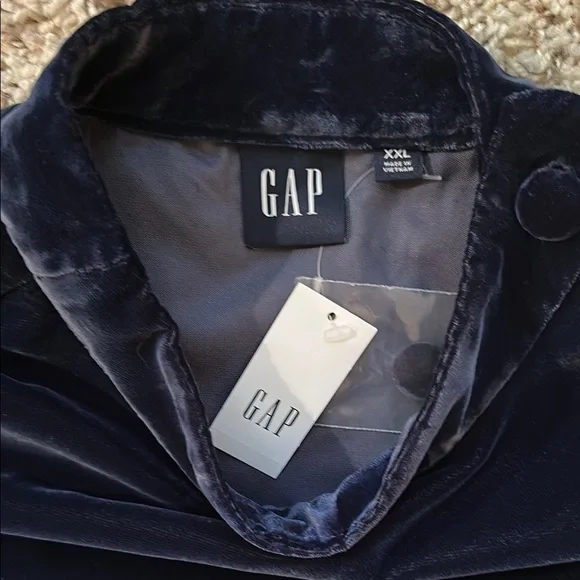 GAP - Elegant Navy Velvet Mock Neck Dress - Picture 2 of 5